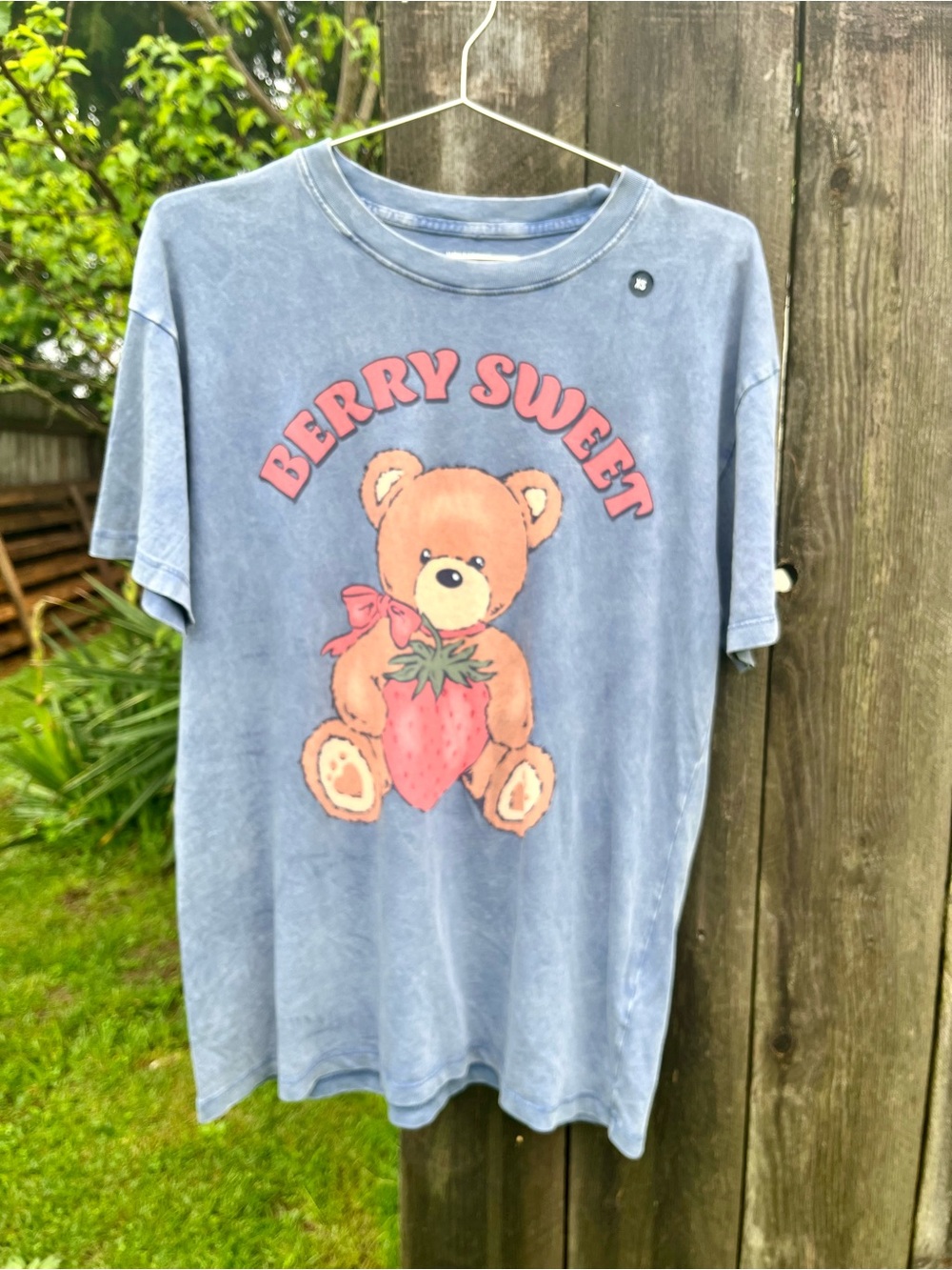 NWT Holister Berry Sweet Teddy Graphic Tee - Blue small